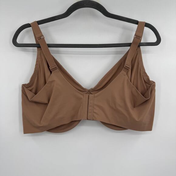 Skims Womens 42DDD Brown Full Coverage Adjustable Straps Ruched Underwired Bra - Picture 5 of 7